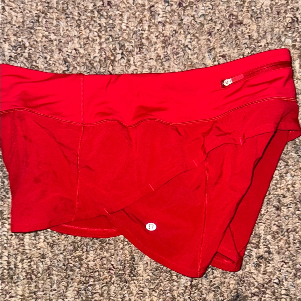 Lululemon Red low rise speed up short